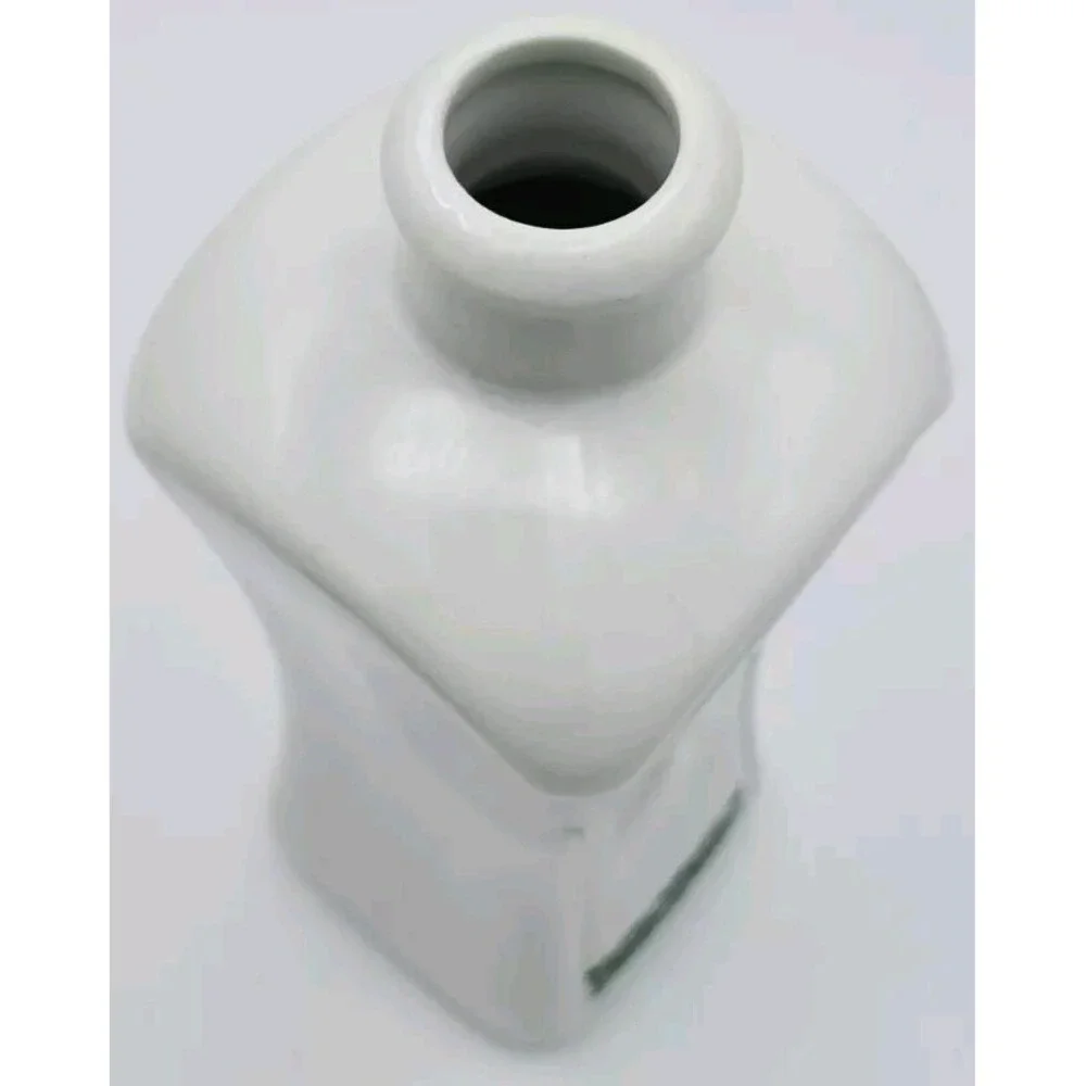 Fratelli‎ Carli White Ceramic Olive Oil Dispenser Green Leaf Metal Spout Quality